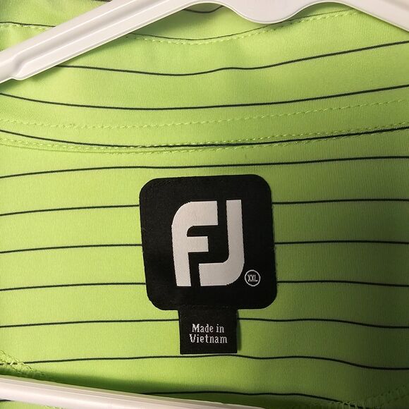 Footjoy FJ Performance‎ Golf Polo Shirt XXL - Green Striped, Breathable - Picture 8 of 11